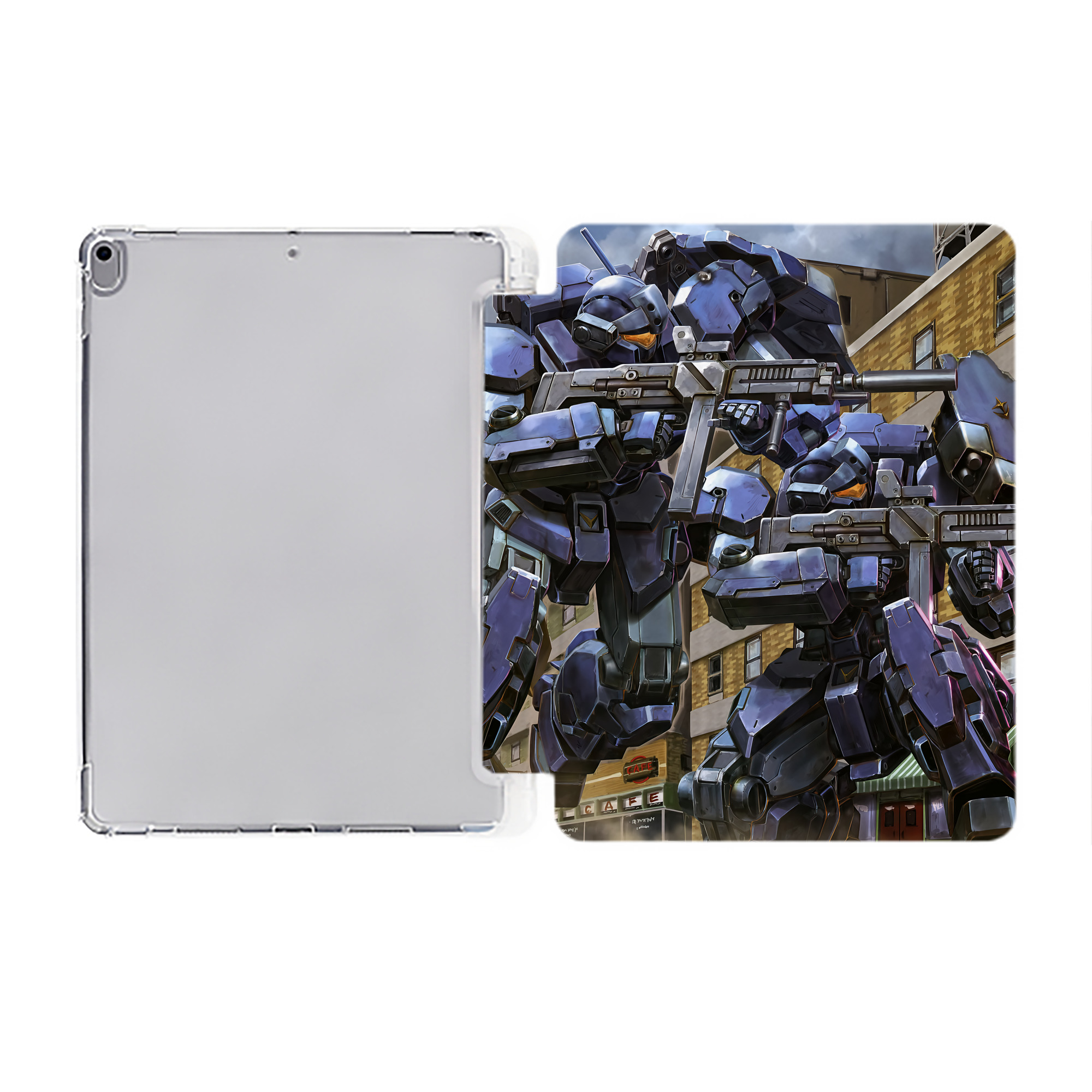 （画像用） 機動戦士ガンダム Mobile Suit Gundam IPad ケース ペン収納付き 三つ折りスタンド PUレザー×シリコン 対応機種9.5/10.5/10.9インチ